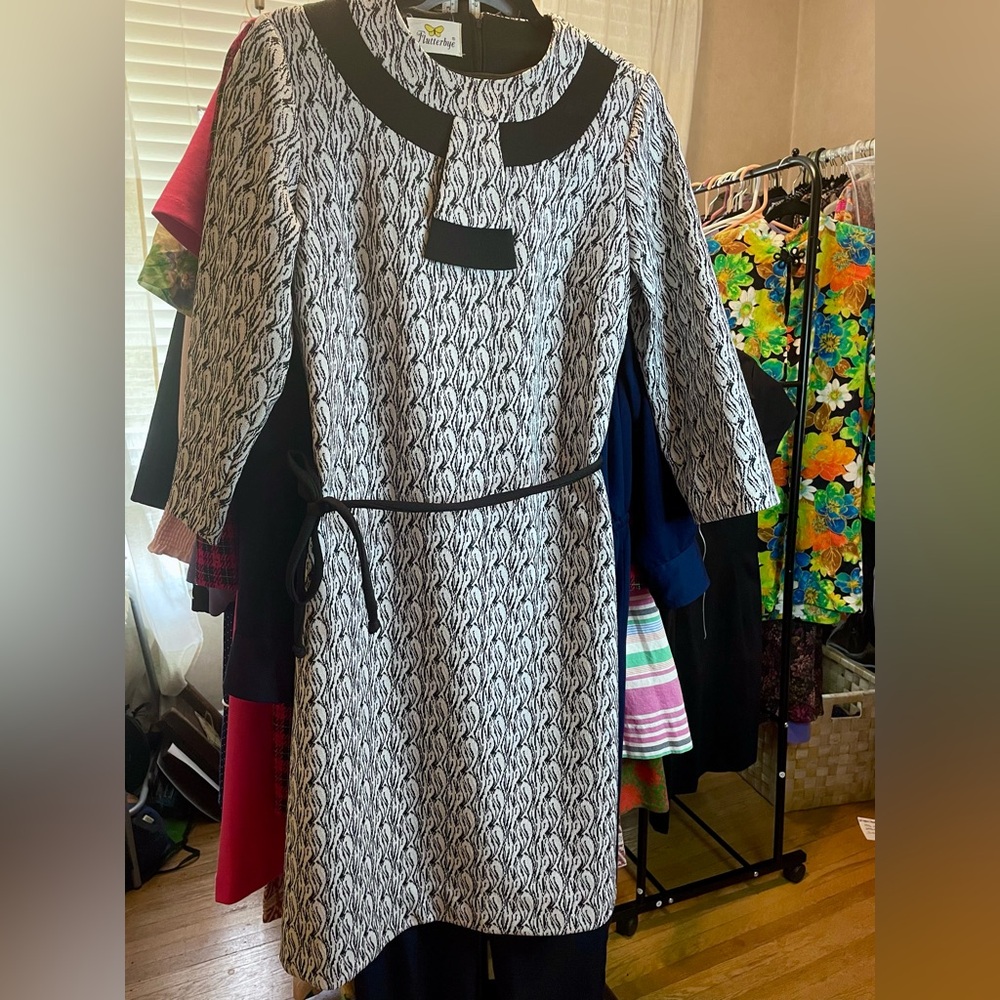 Flutterbye Black and White Dress